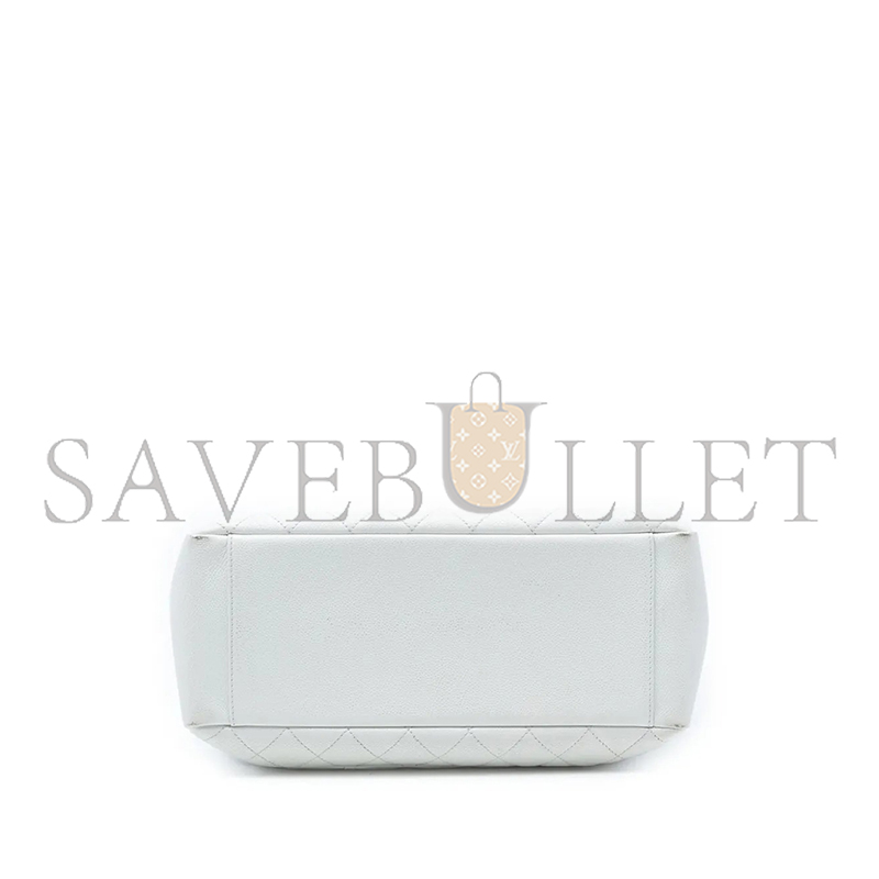 CHANEL CAVIAR QUILTED GRAND SHOPPING TOTE WHITE (34*24*13cm) 